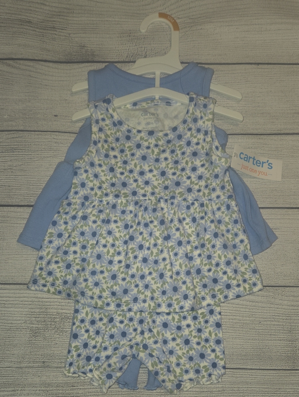 Carter's Baby Girl Tank and Bloomers 4 Piece Set Floral Print/Blue Size 12M NWT